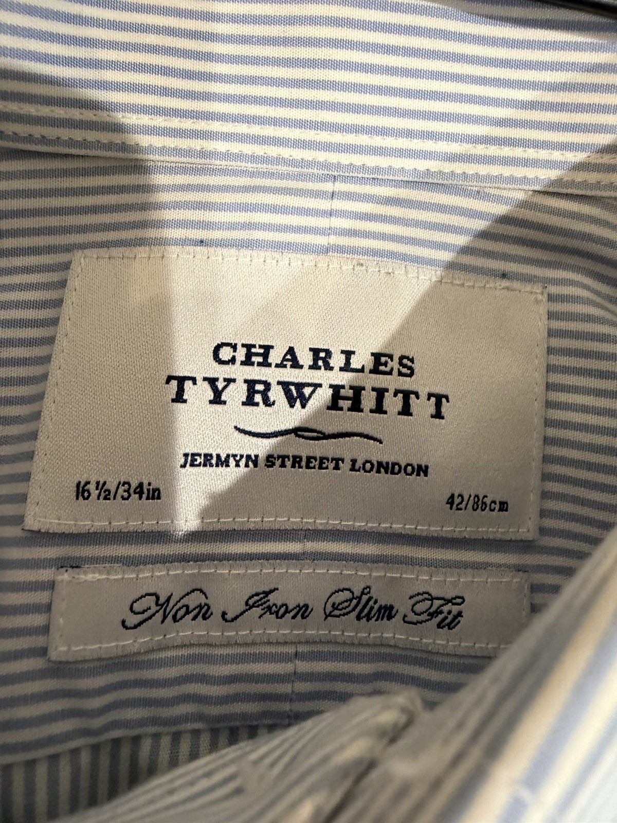Lot of 5 Charles Tyrwhitt Dress Shirts 16.5 34 Slim Fit Non Iron + Collar Stay