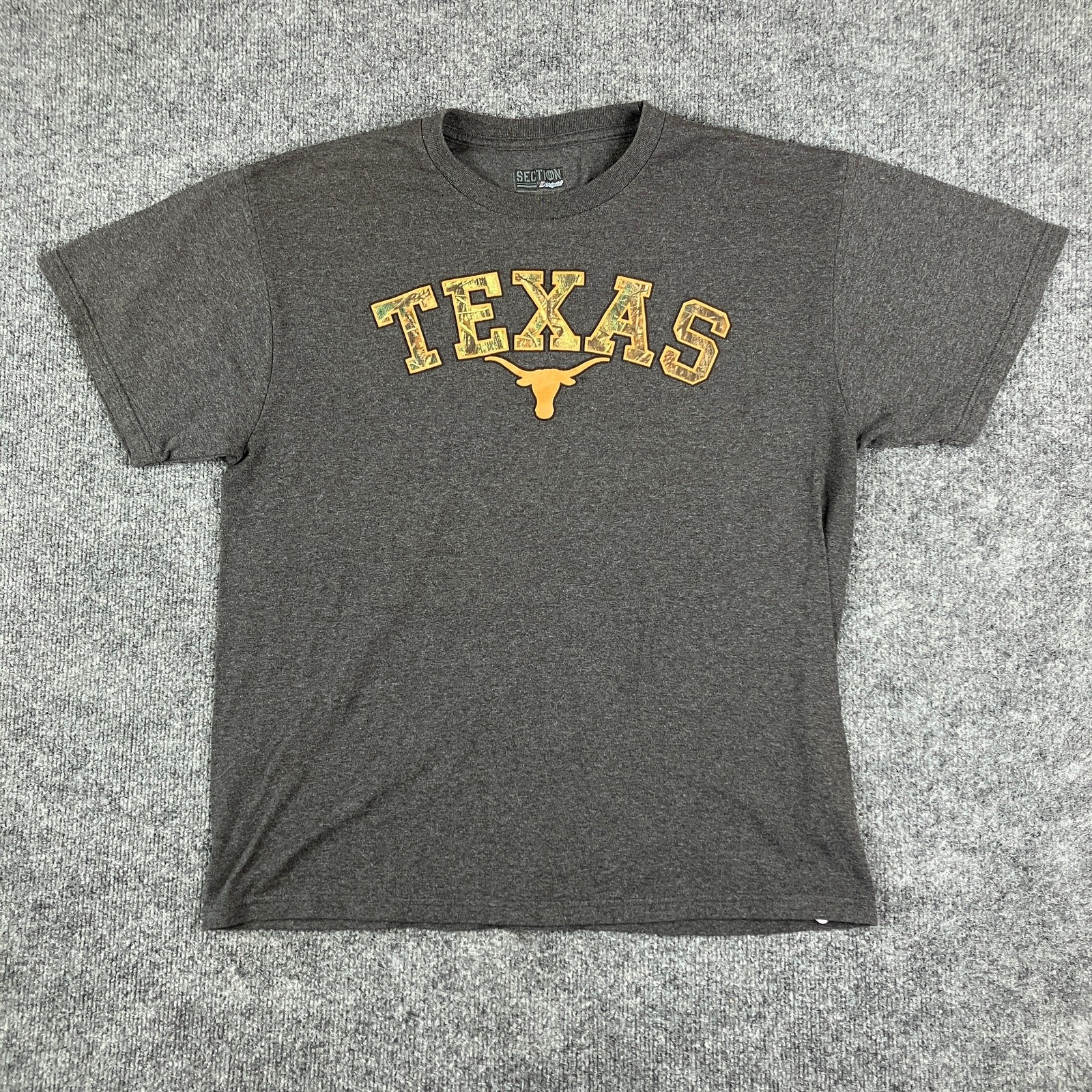 Section 101 Majestic TShirt Mens L Gray Texas Longhorns NCAA Graphic Tee