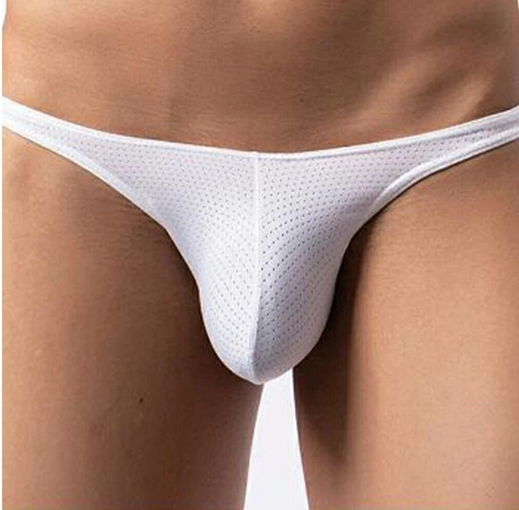 CIOKICX MENS LOW-RISE BIKINI BRIEFS-WHITE (LARGE 32-34)