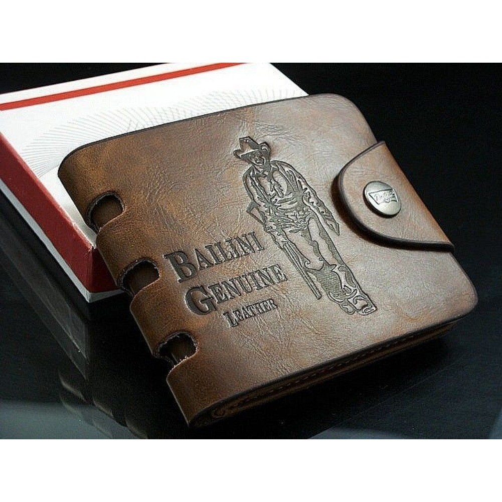 Men’s Leather Bifold Wallet ID Credit Card Holder Money Coin Purse With Hasp US