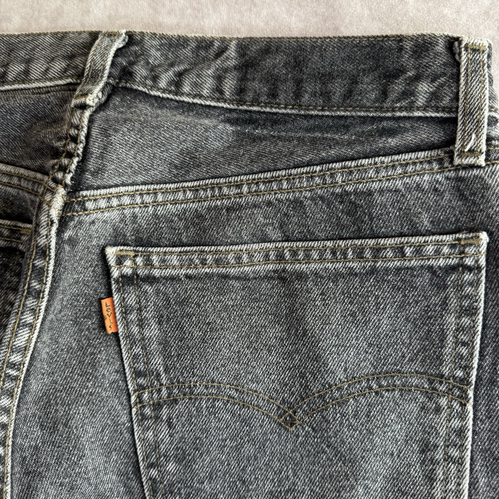 Levi’s 615 Jeans Men’s W32 L29 Grey Regular Straight Fit Zip Fly Orange Tab 90s