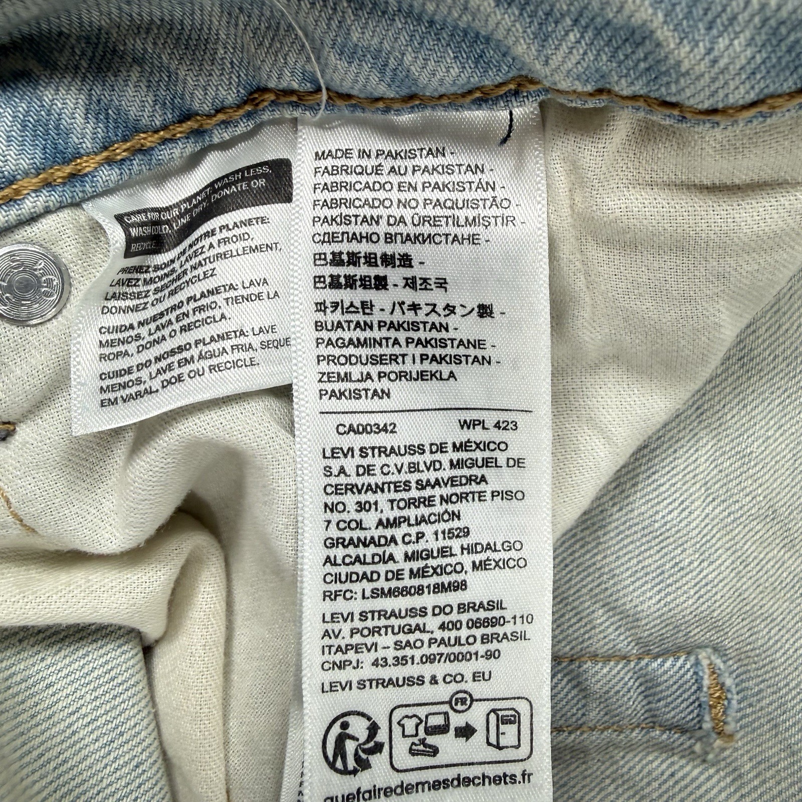 Levis 505 Jeans Mens 36×34 Blue Light Wash Regular Fit Straight Leg Denim