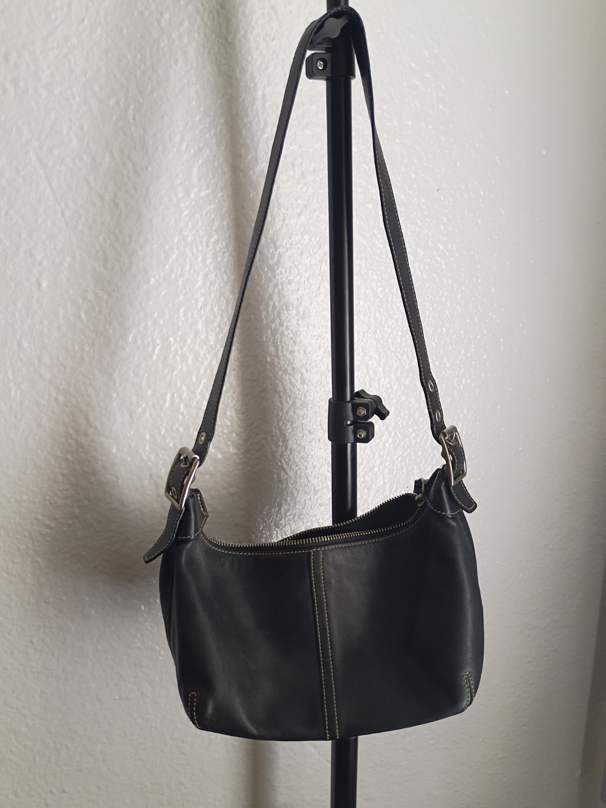 Vintage COACH 9564 Black Leather Legacy Demi Hobo Shoulder Bag Distressed Y2K