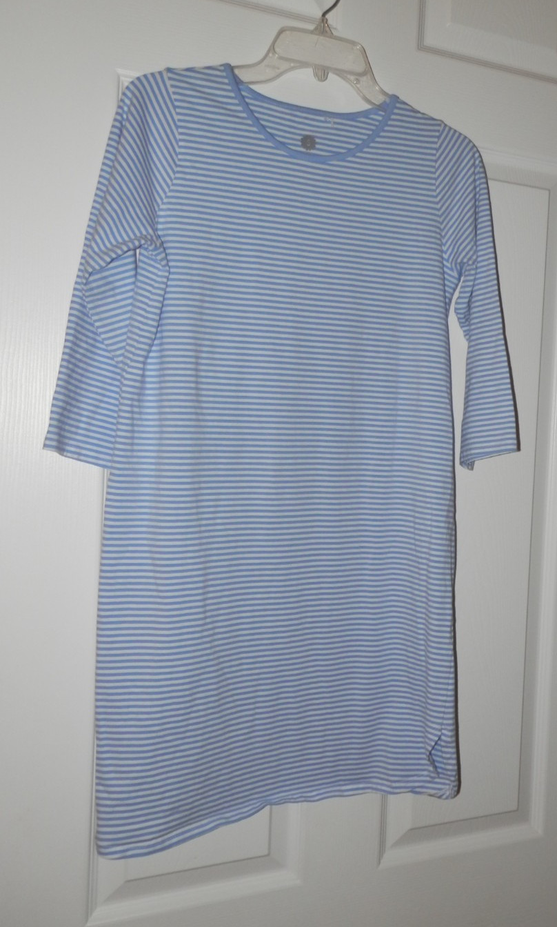 Women’s Ana Clare 3/4 Sleeve Blue White Stripe Dress sz Small