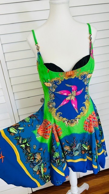 VERSACE 2021 Runway Tresor de la Mer Starfish Dress Viscose Cellulose IT42 M