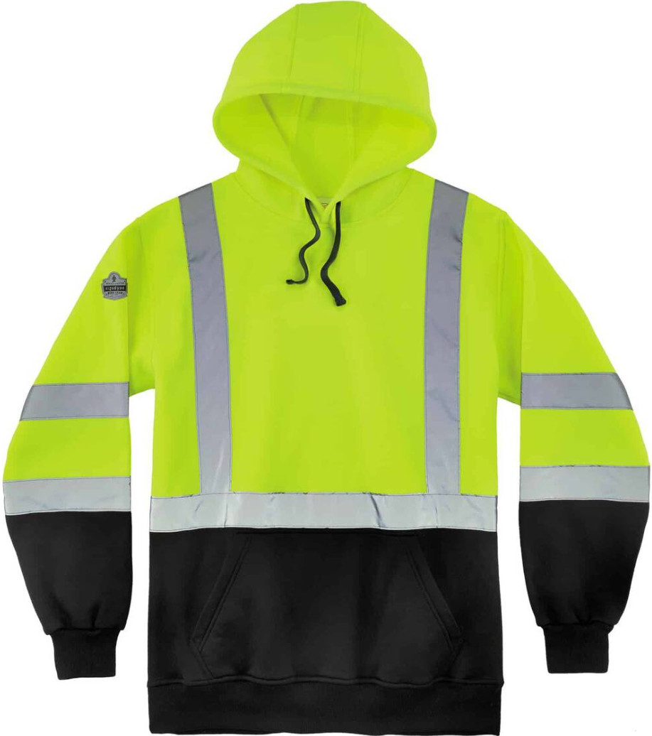 Ergodyne Men’s Class 3 Lime Green Hooded Sweatshirt – 3XL