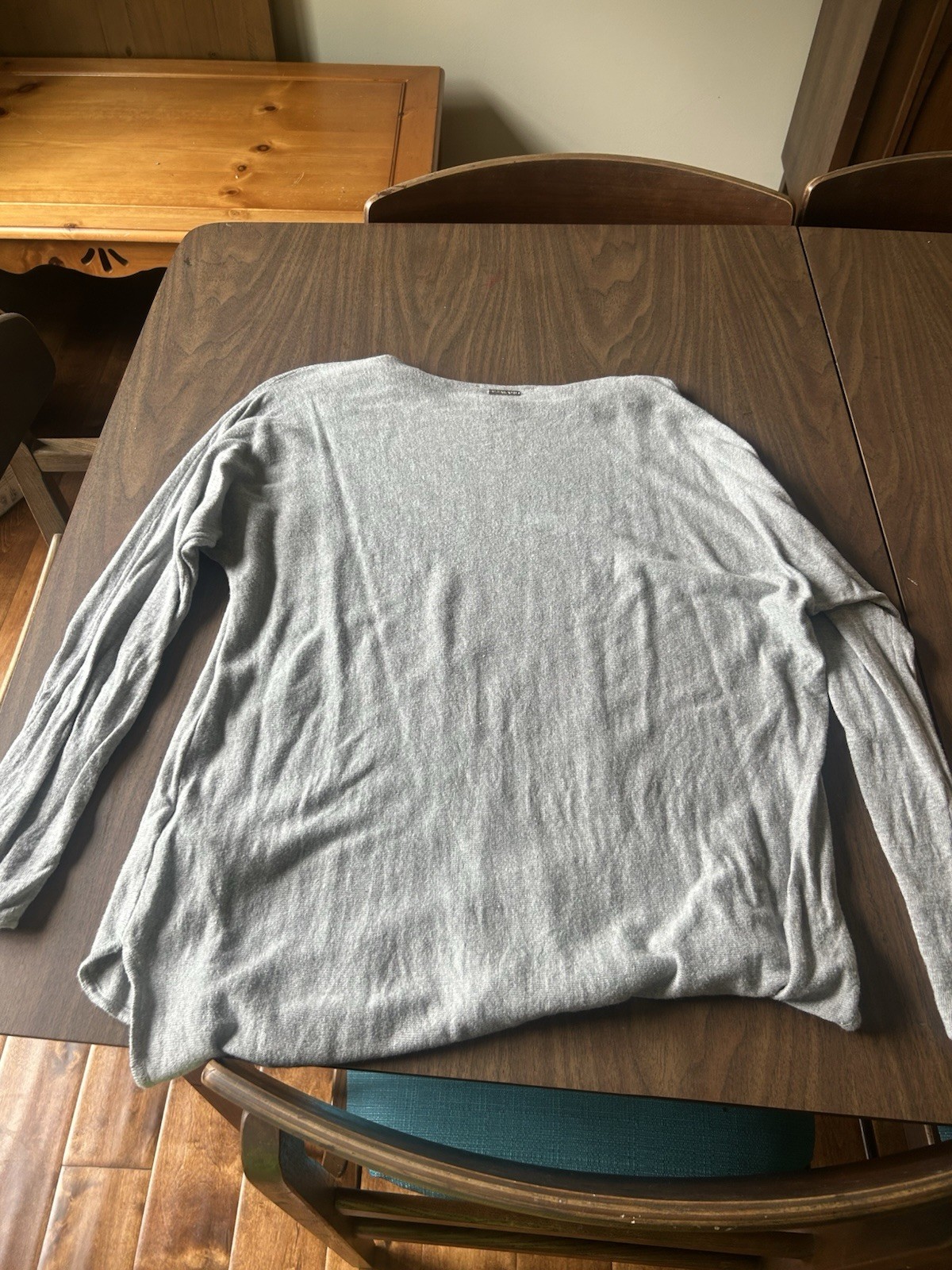 Michael Kors Gray Cashmere Knit Crew Neck Long Sleeve Logo Sweater, Women’s L
