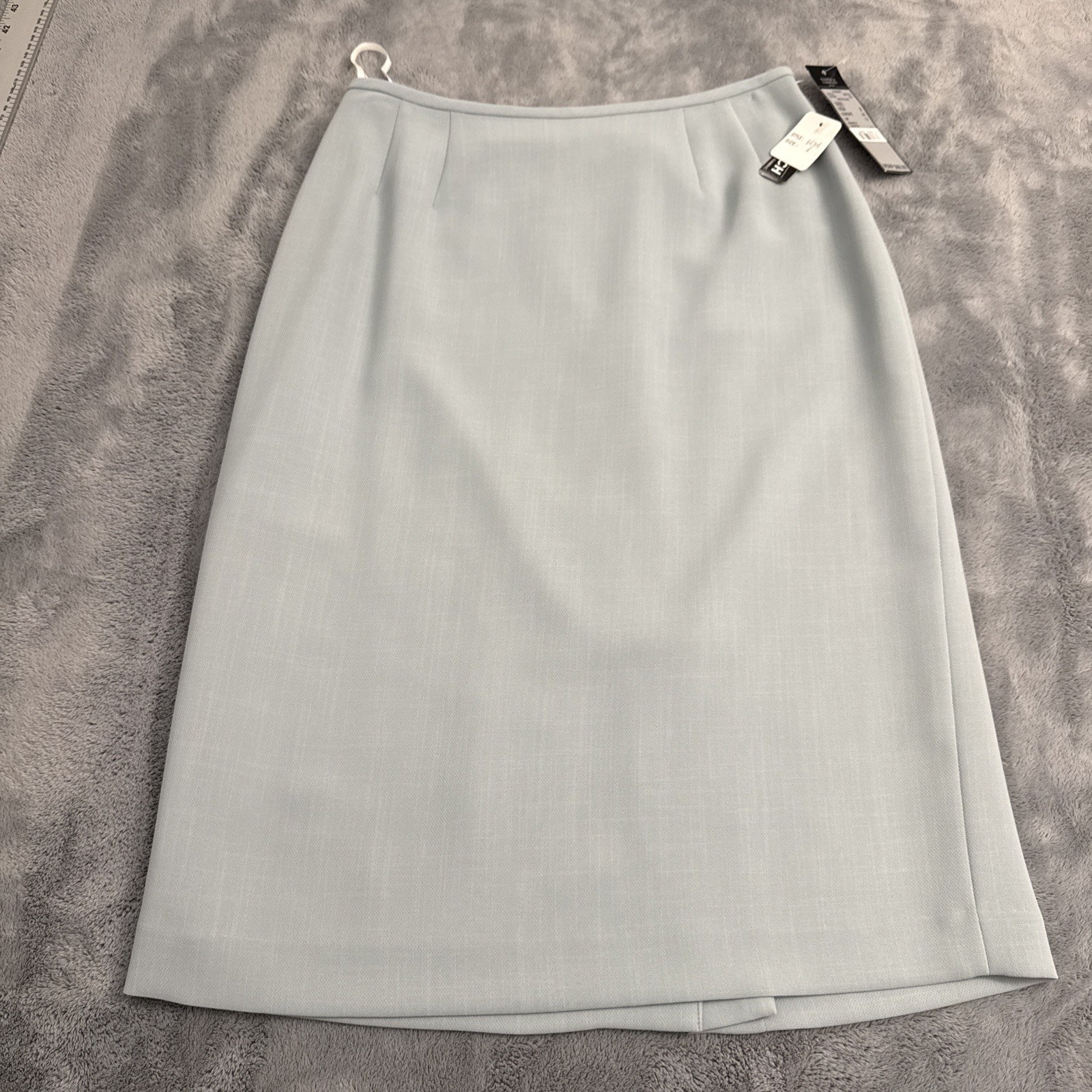 New Kasper Company ASL Knee Length Pencil Skirt Size 8 Greystone Gray Stretch