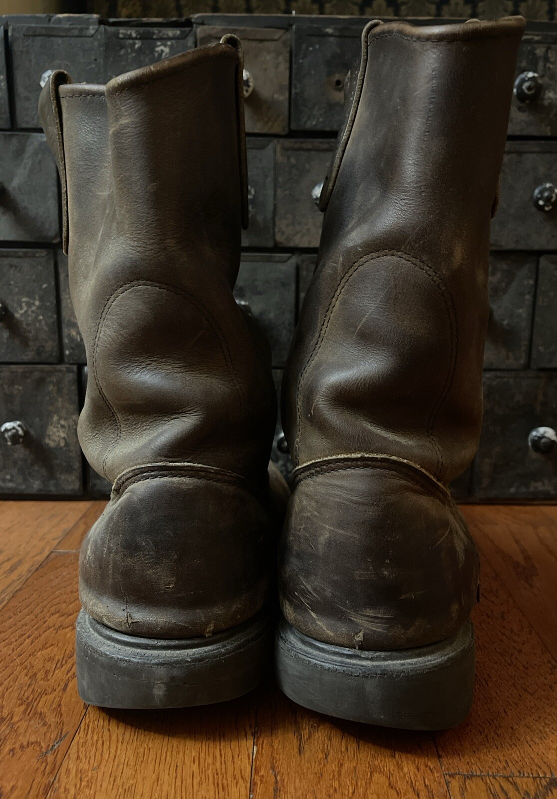 Men’s Red Wing 1124 Pecos Cowboy Western Work Boots Brown Leather USA size 12 D