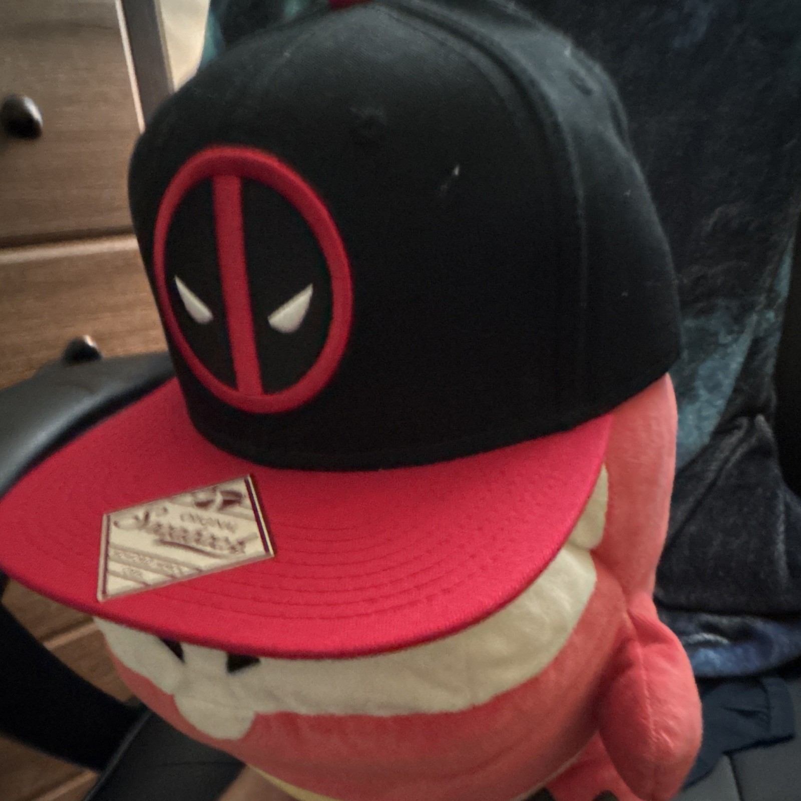 A Deadpool R&B snapback hat! | Unisex , fit for all ages! – tried on by Fuecoco
