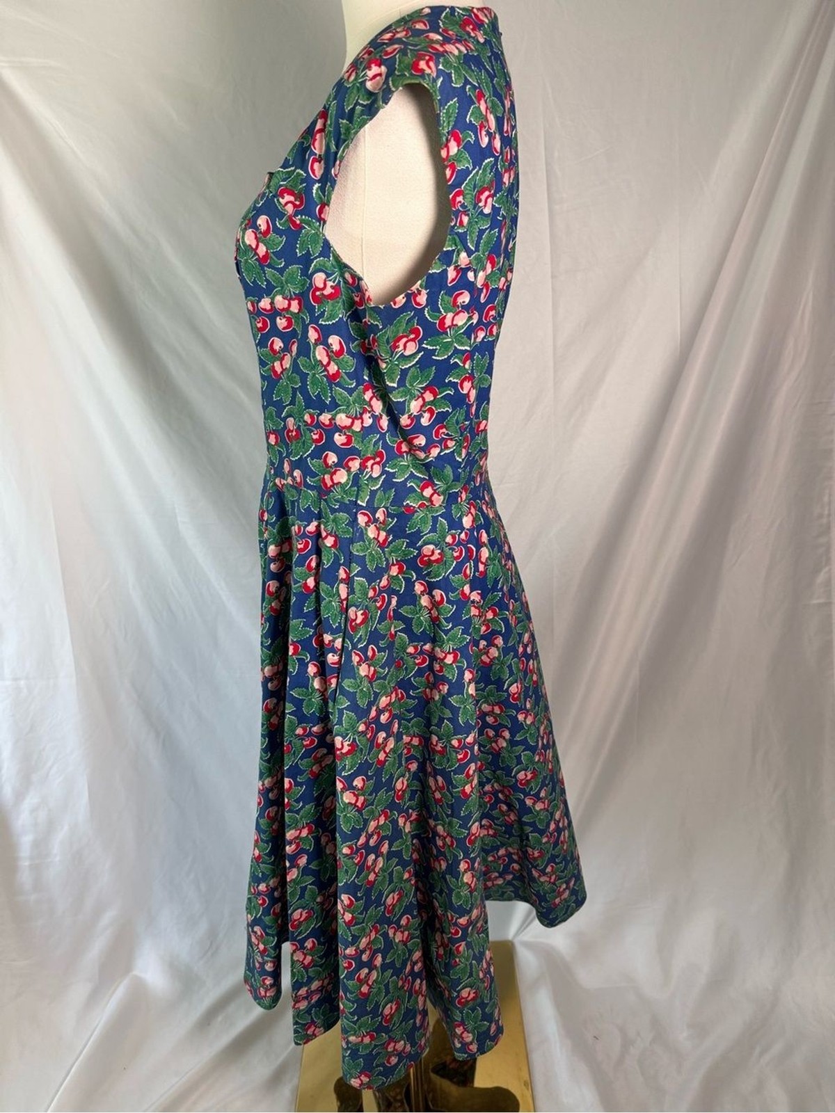 Emmy Design Sweden The Goodness Gracious Cherry Print Dress Vintage Style US 12