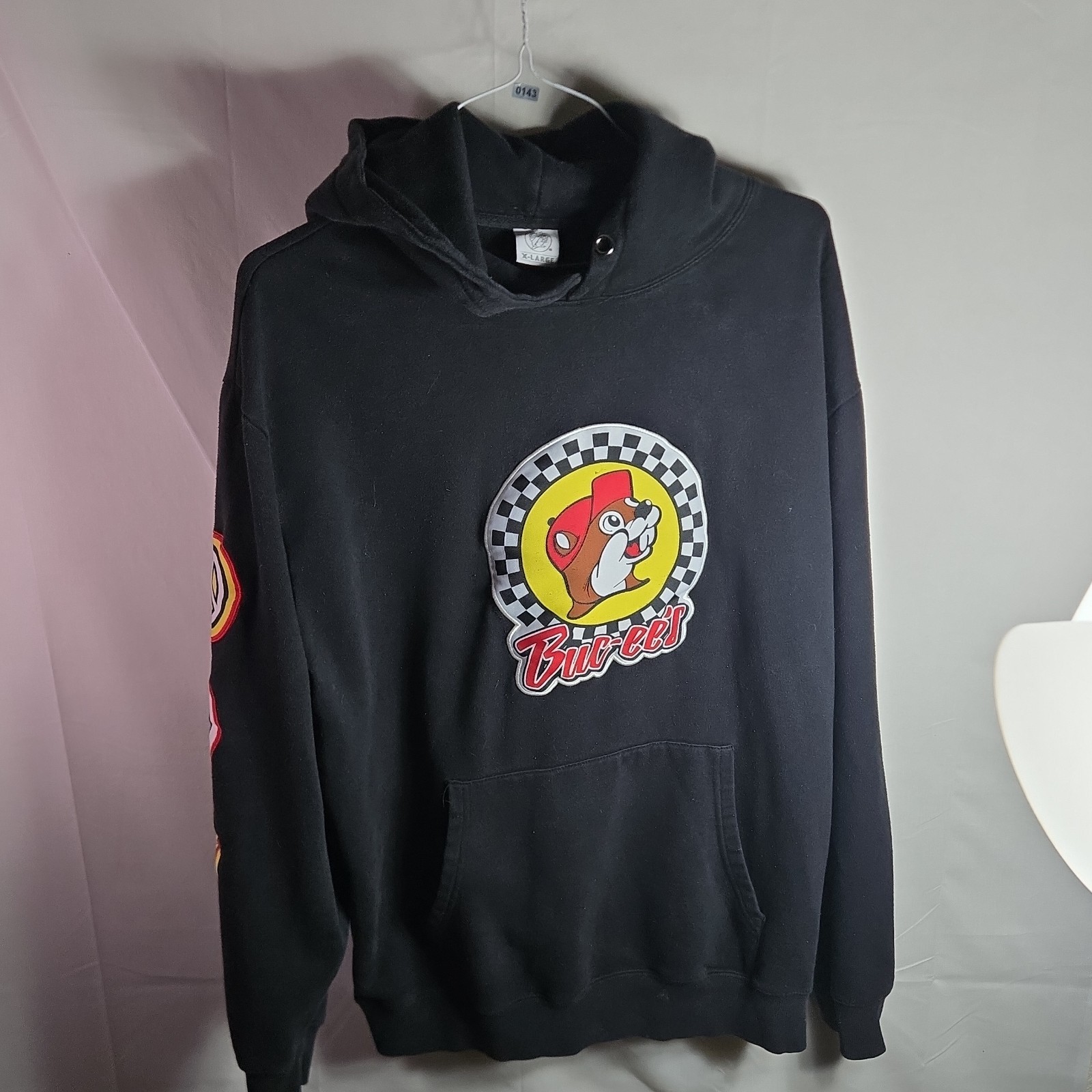 Buc-ee’s Black XL Graphic Print Fleece Hoodie Men’s Pullover Long Sleeve