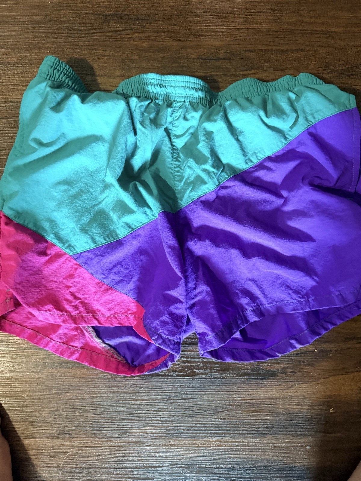 VINTAGE 80s Jantzen Swim Shorts Trunks Medium Mens Colorblock Made in USA