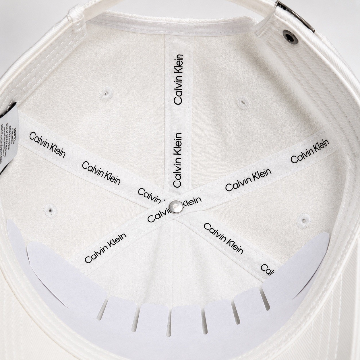 Calvin Klein White Cotton Baseball Cap Adjustable Logo Hat Mens Womens NEW