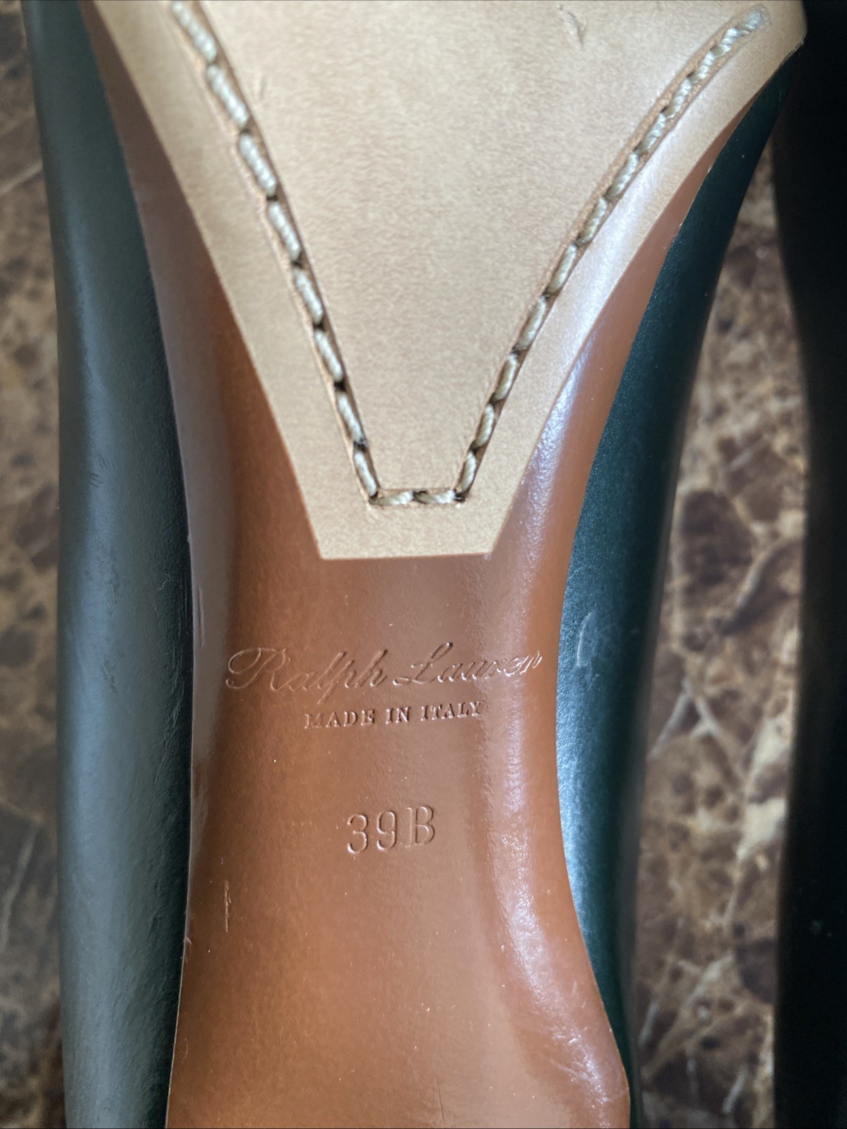 Polo Ralph Lauren Dress Pointed Shoe Purple Label Size 39B Green Women