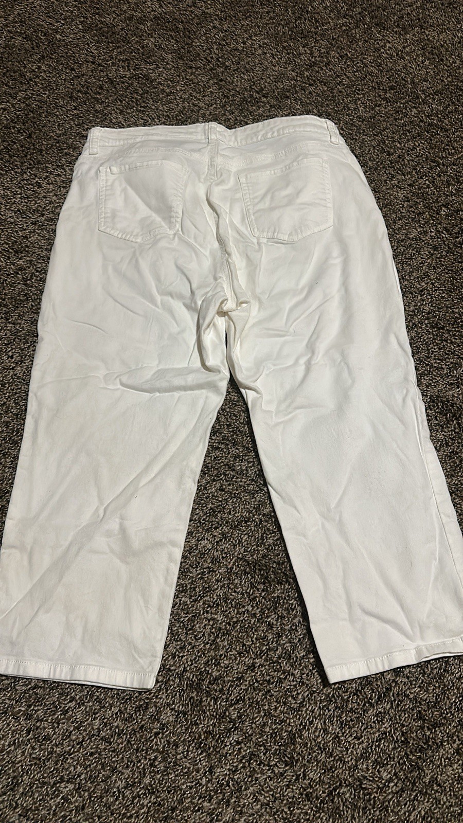 Style & Co Women’s White Denim Curvy Capri Stretch Pockets Straight Leg 22″