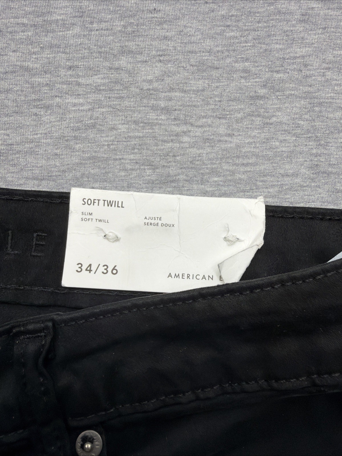 American Eagle Mens 34X36 Black Next Level Flex Denim Slim Straight Jeans NWT