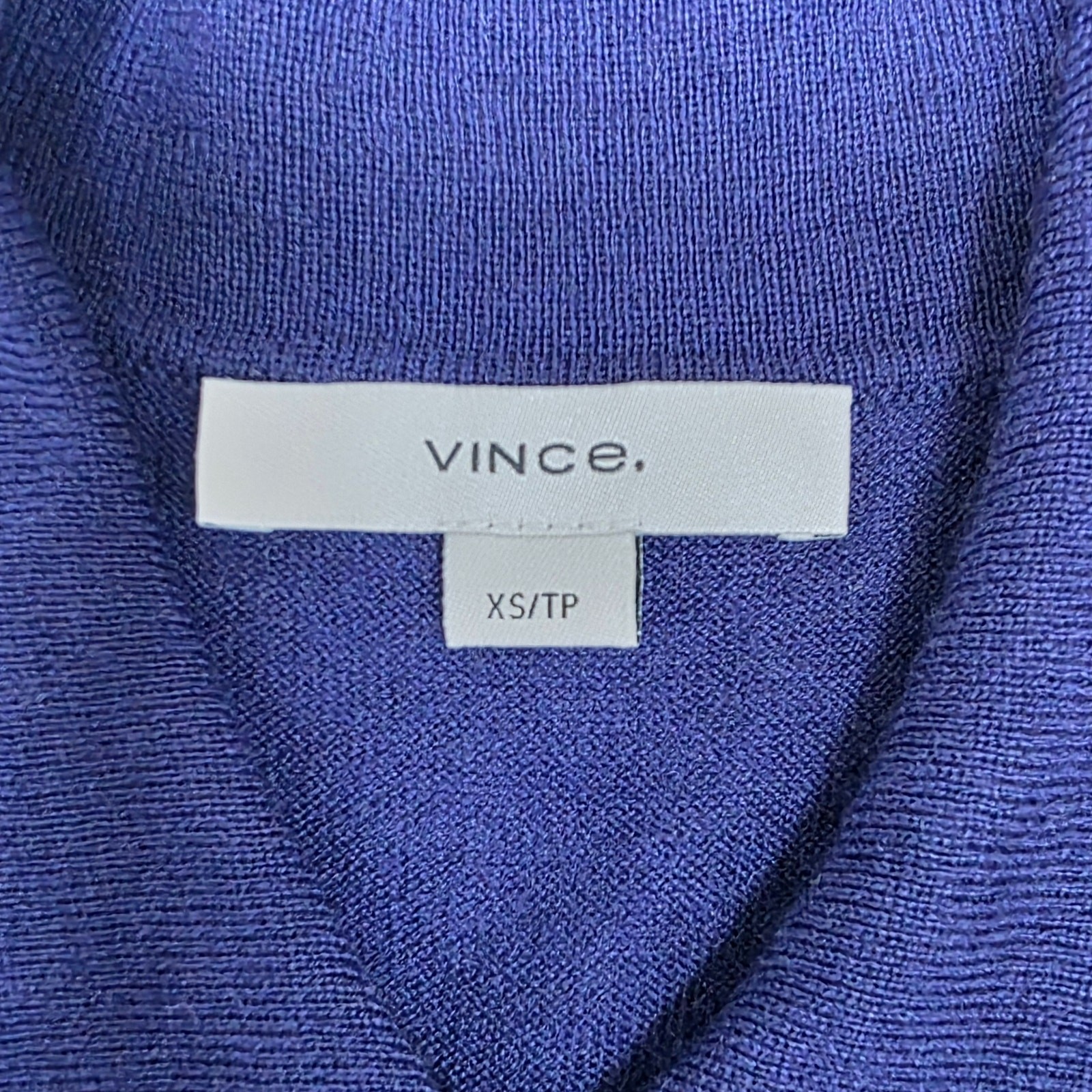 NWT VINCE XS Deep Iris Button-Up Wool Blend Short-Sleeve Cardigan
