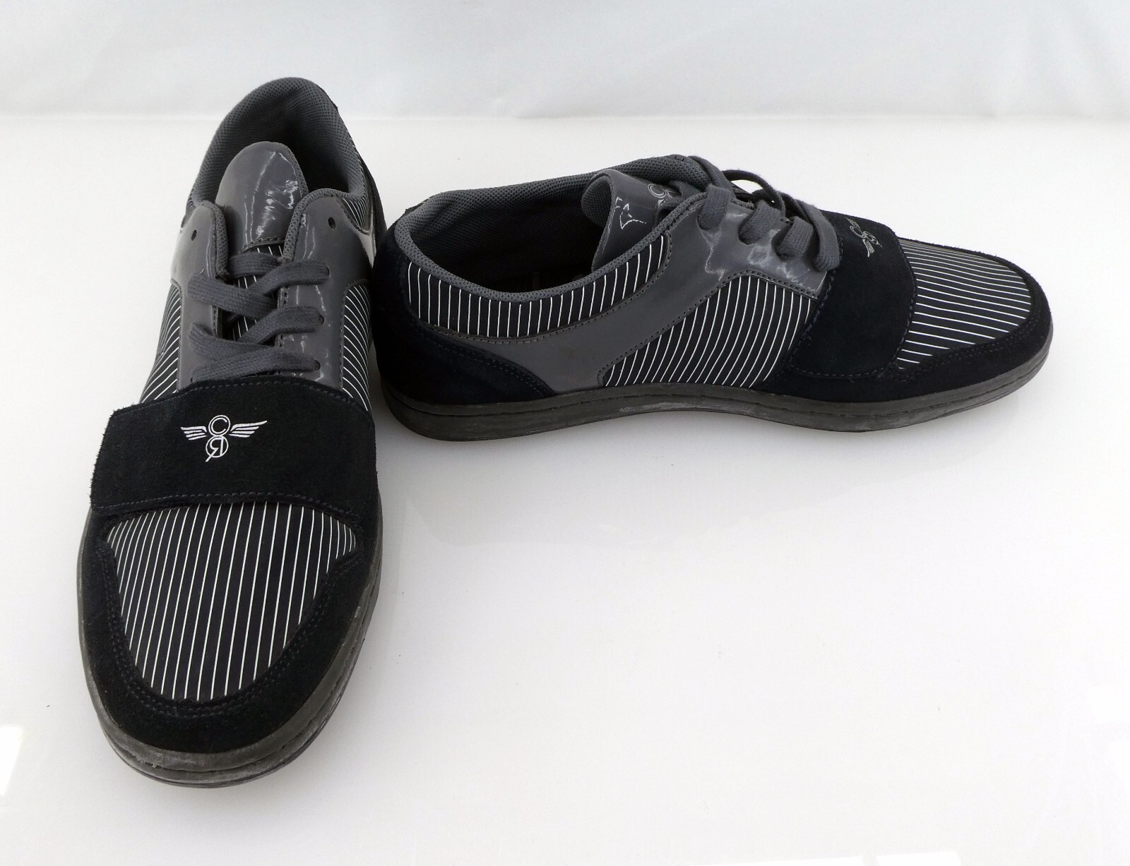 Creative Recreation Shoes Cesario Lo Pinstripe Black/Gray Sneaker Size 7.5