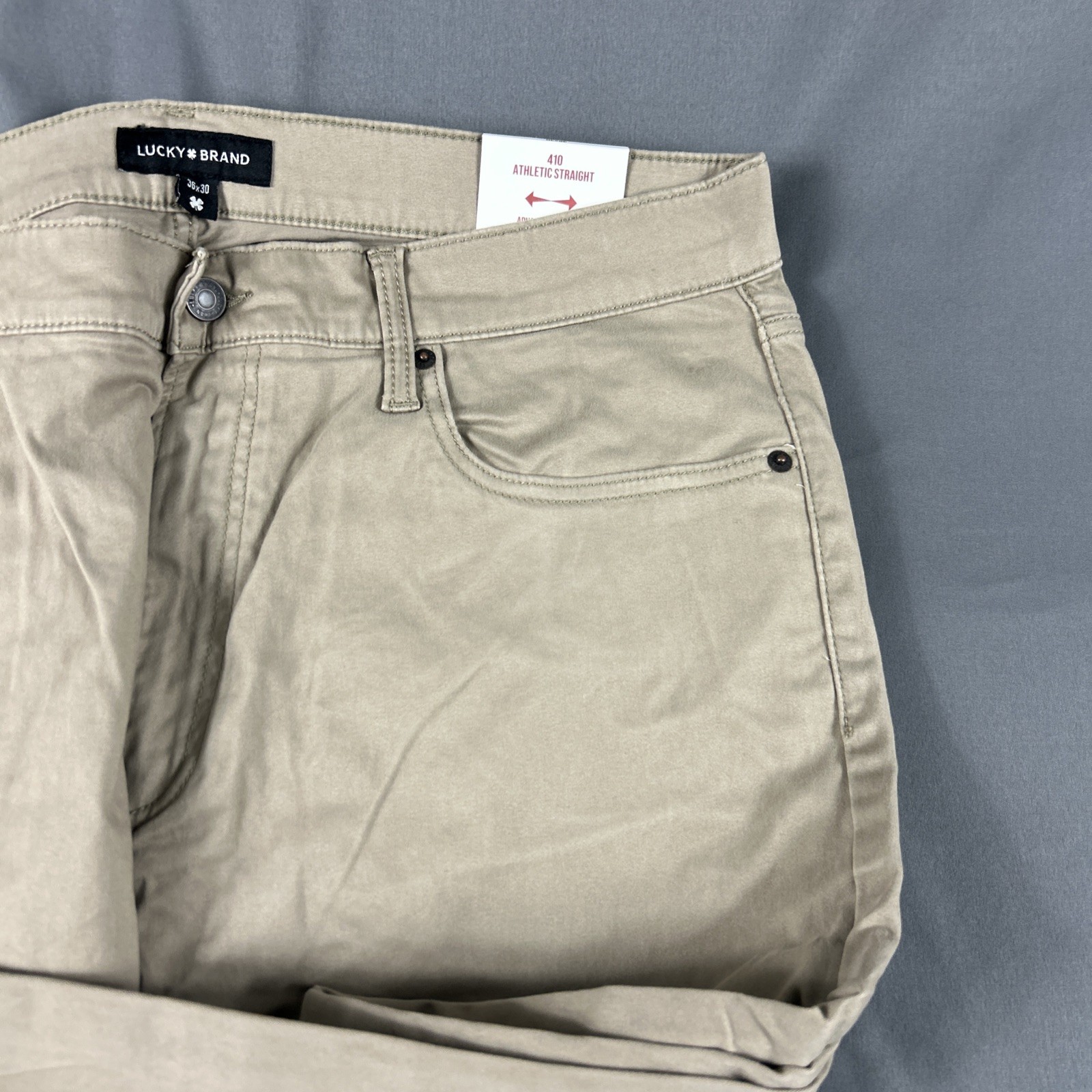 Lucky Brand Pants 410 Athletic Straight 36 x 30 Sandstone Khaki Cotton MSRP $99