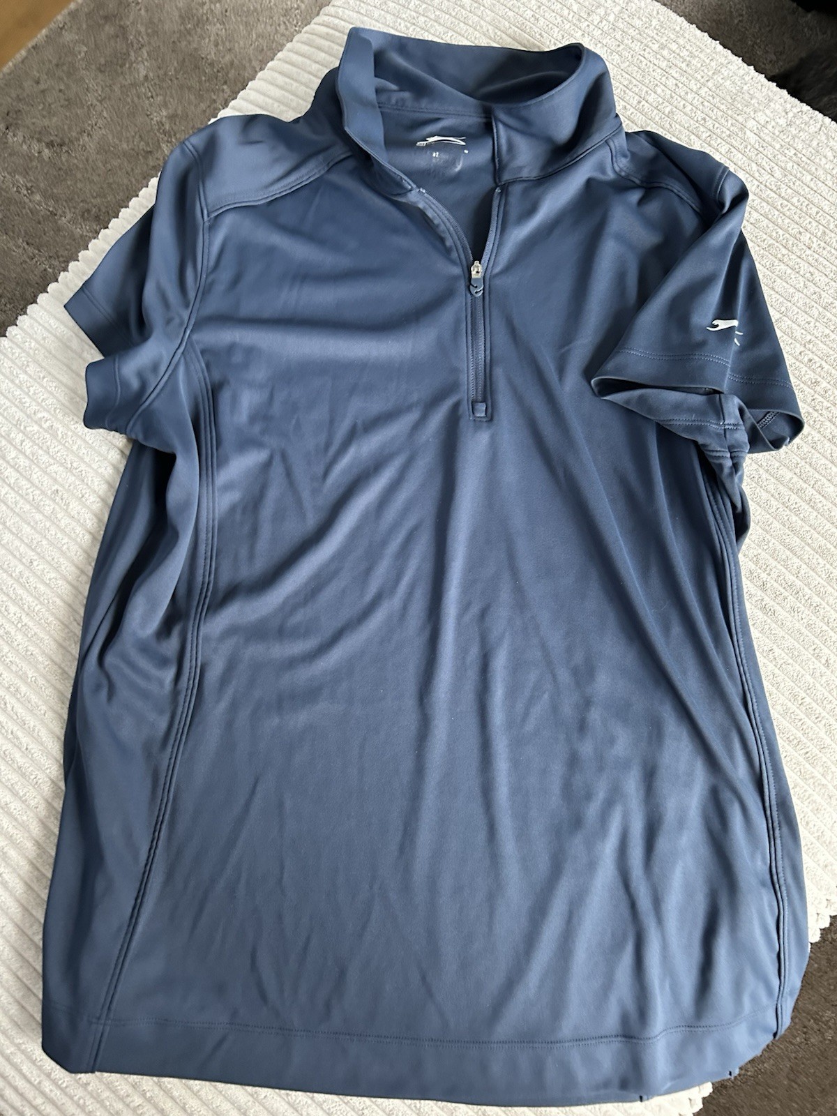Slazenger Women’s XL Blue 1/4 Zip Mock Neck Athletic Polo Polyester Top