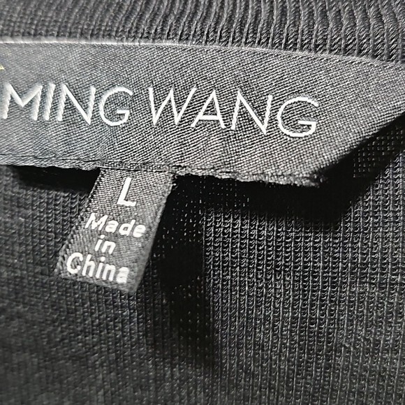 Ming Wang Black and Silver Patterned Jacket Large