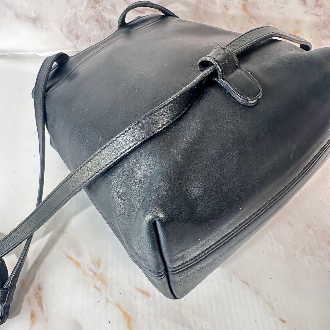 Coach Black Leather Mini Backpack USA Made 4152 Logo Charm Auth