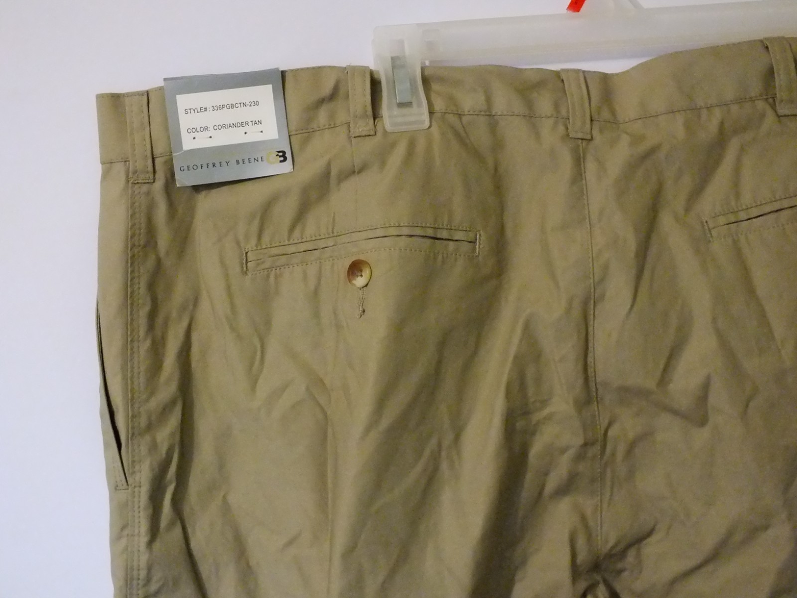 Geoffrey Beene Men’s Shorts Size 40 Tan Cotton NWT Flat Front YKK Zip 4 Pockets