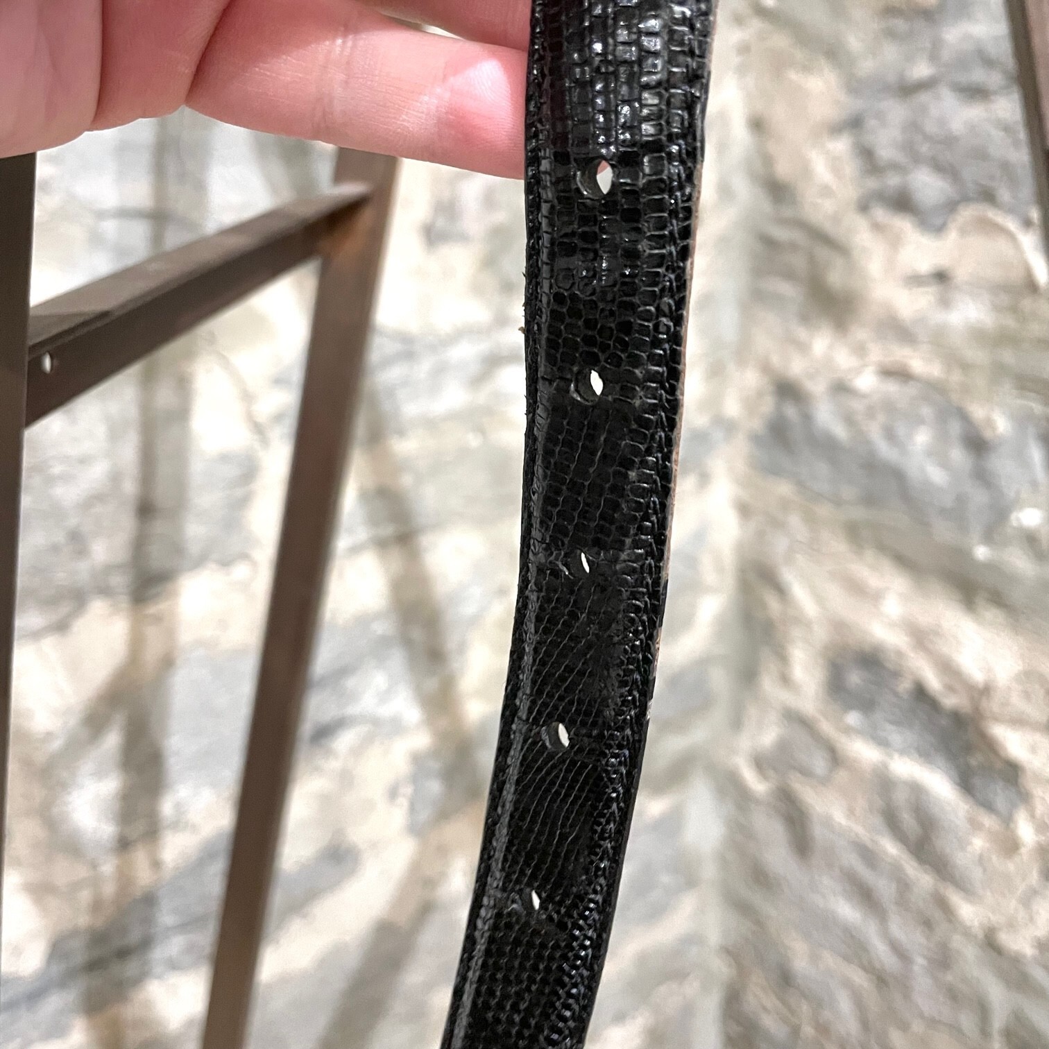 Barry Kieselstein-Cord Black Lizard Dog Buckle Belt – 75cm