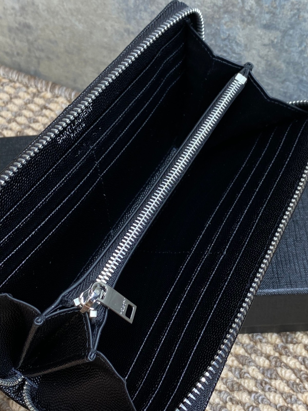 Saint Laurent Cassandre Matelassé Zip Around Long Wallet | 19cm × 9.5cm × 2.5cm