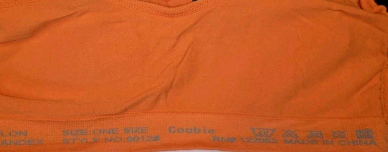 coobie comfort wireless bra removable straps and padding orange style 9012