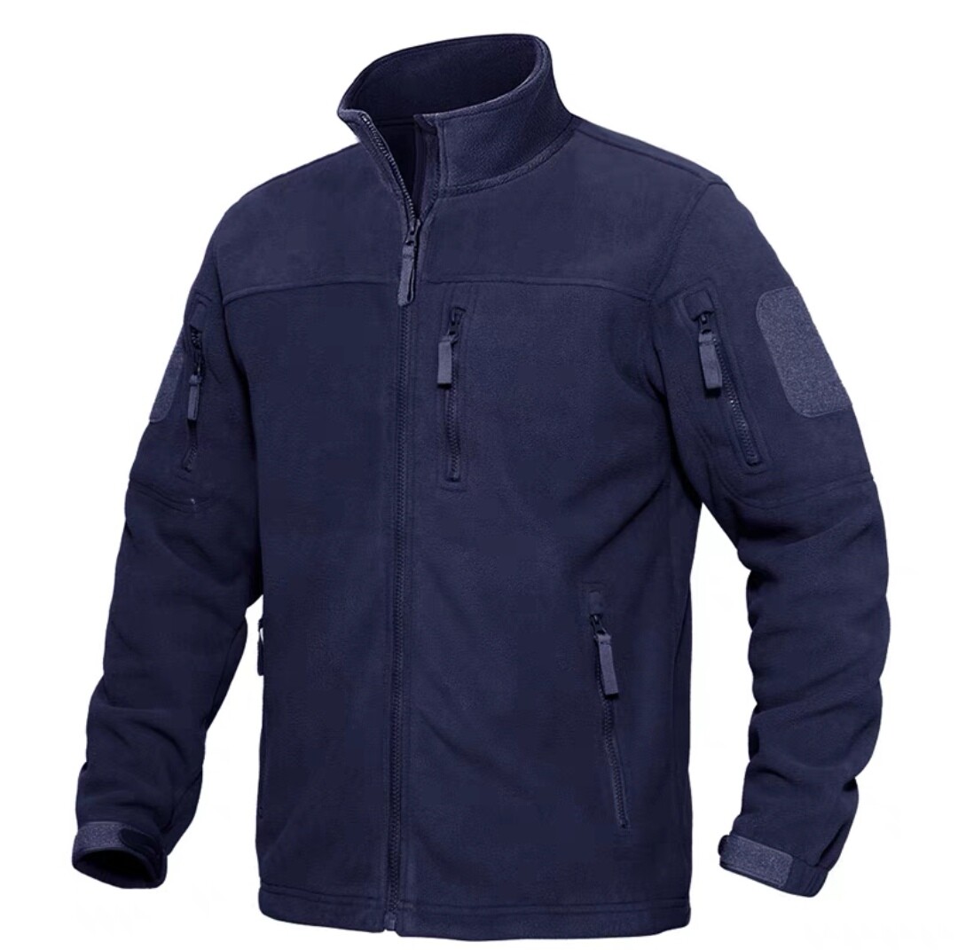 Tactical Mens Jacket Fleece Full-Zip Windproof Coat Outdoor Hiking Work Casual