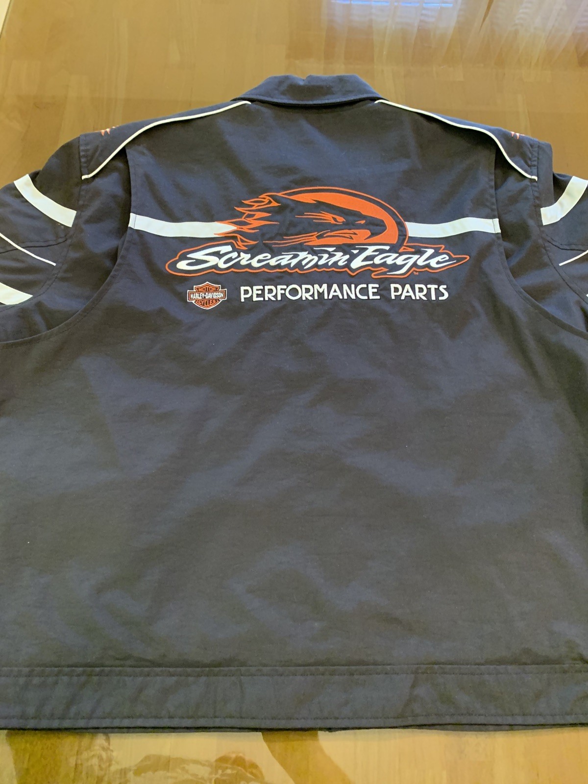 Vintage Harley Davidson Screamin Eagle Racing Black Bird MC Jacket Mens XL