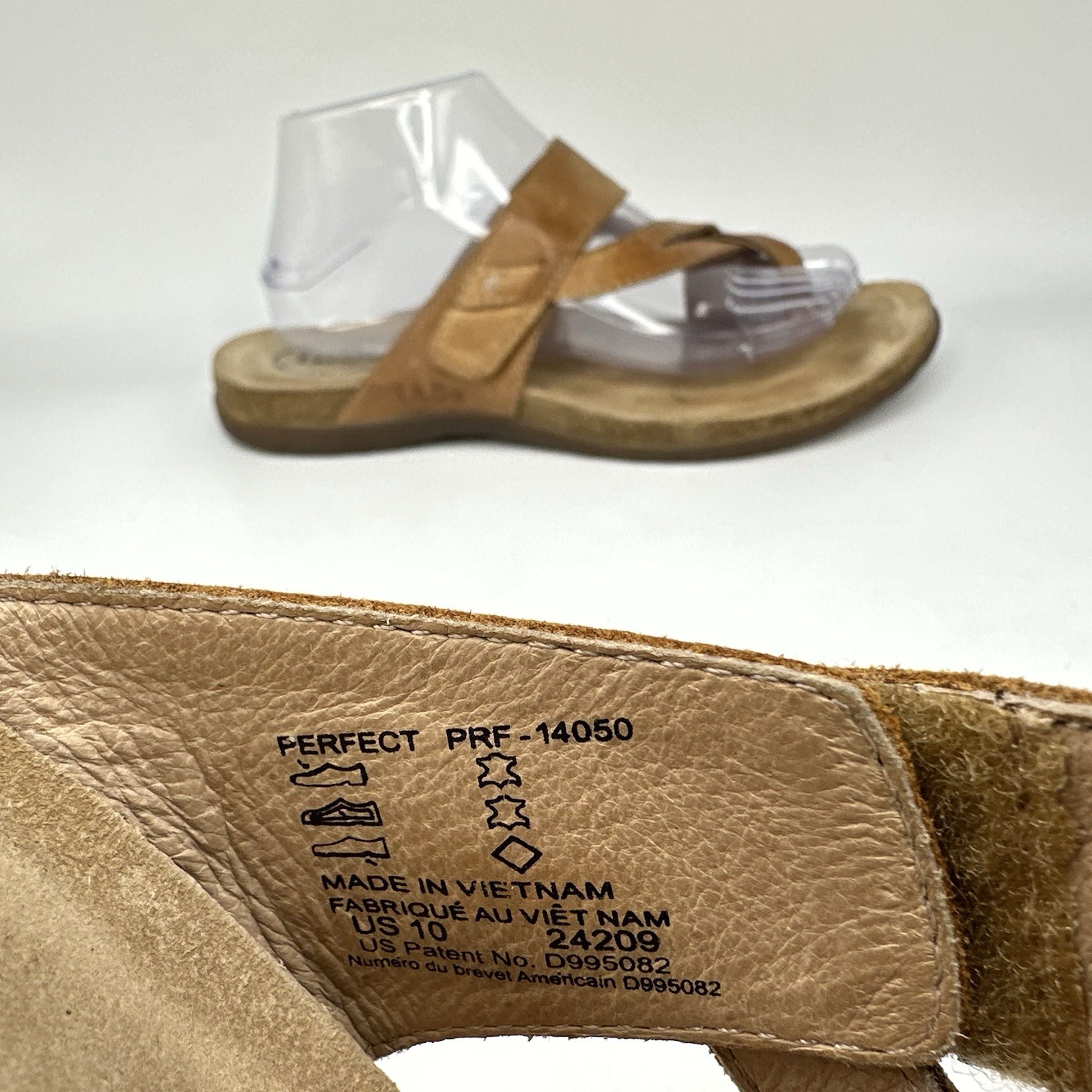 Taos Perfect Women 10 Tan Leather Strappy Toe Loop Adjustable Sandal
