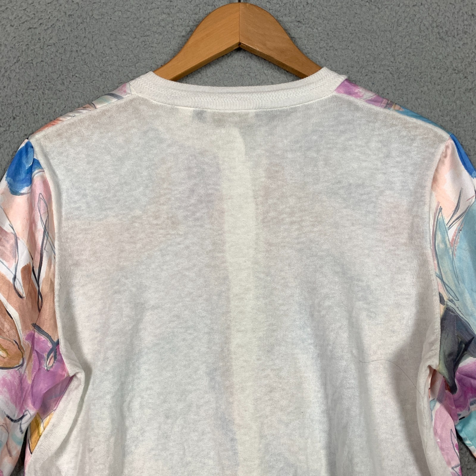 Ted Baker Ryvir Cardigan Women’s 3 Ivory Multi Woven Detail Printed Button Front