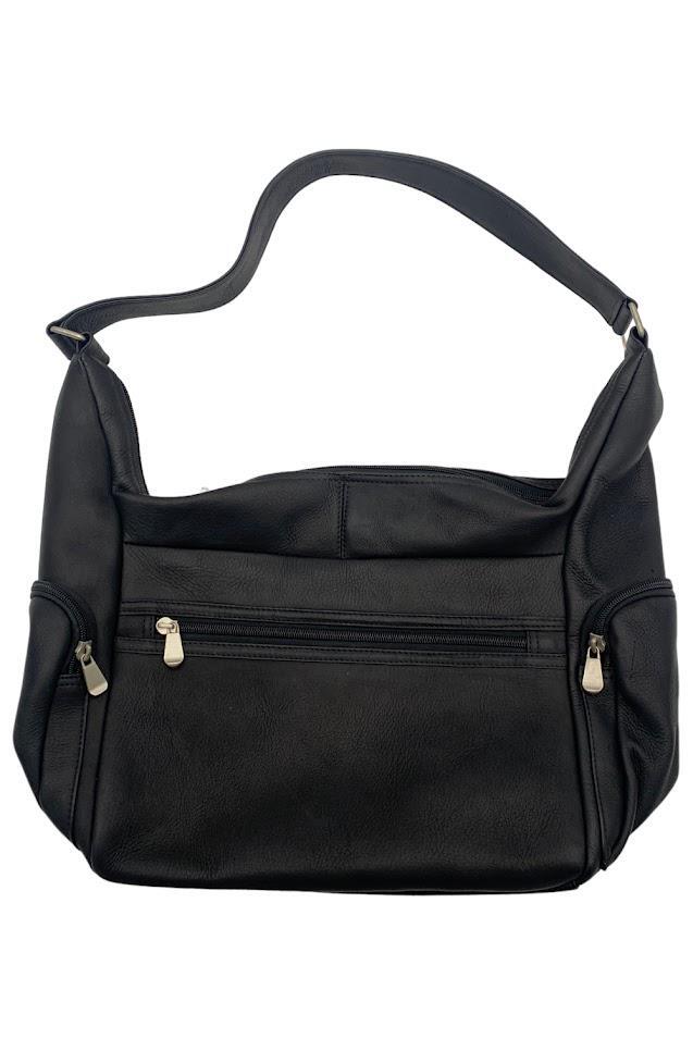Le Donne Leather Aria Hobo Shoulder Bag Black