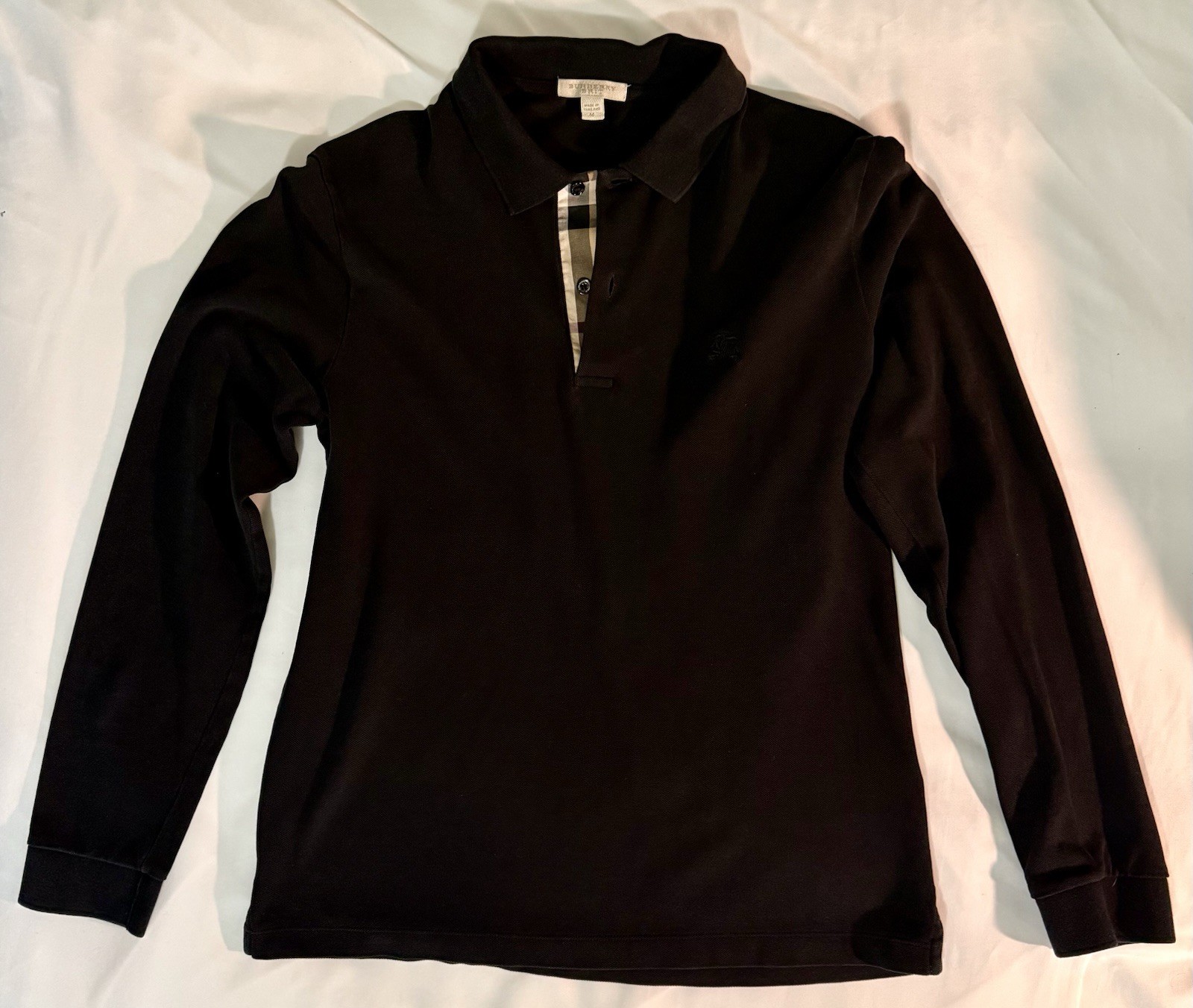 Burberry Brit Men’s Black Nova Check Polo Shirt Medium
