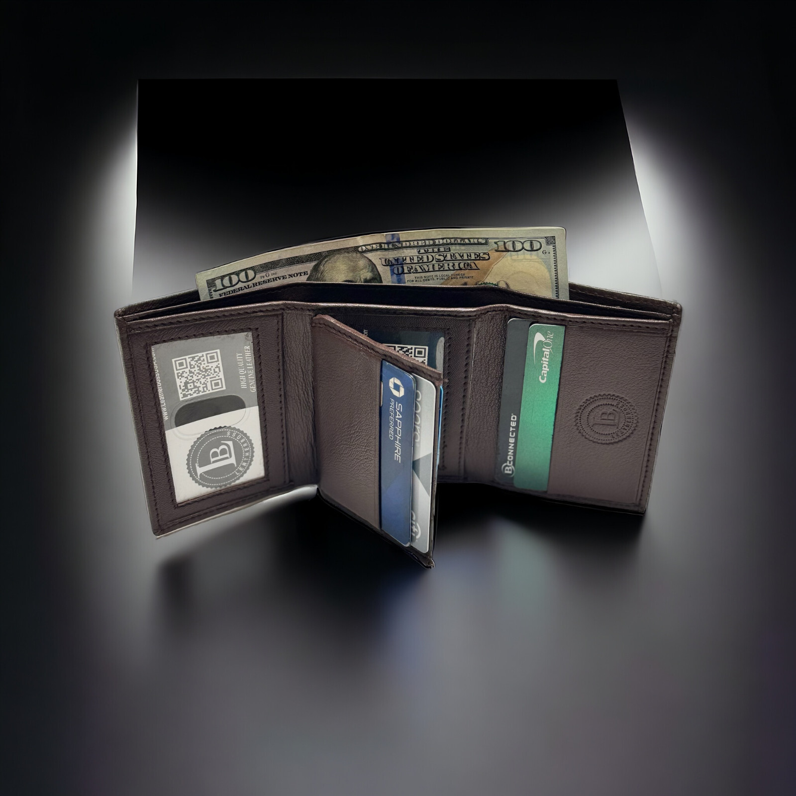 Leatherboss Mens RFID Blocking Hunter Leather Credit Card ID Trifold Wallet