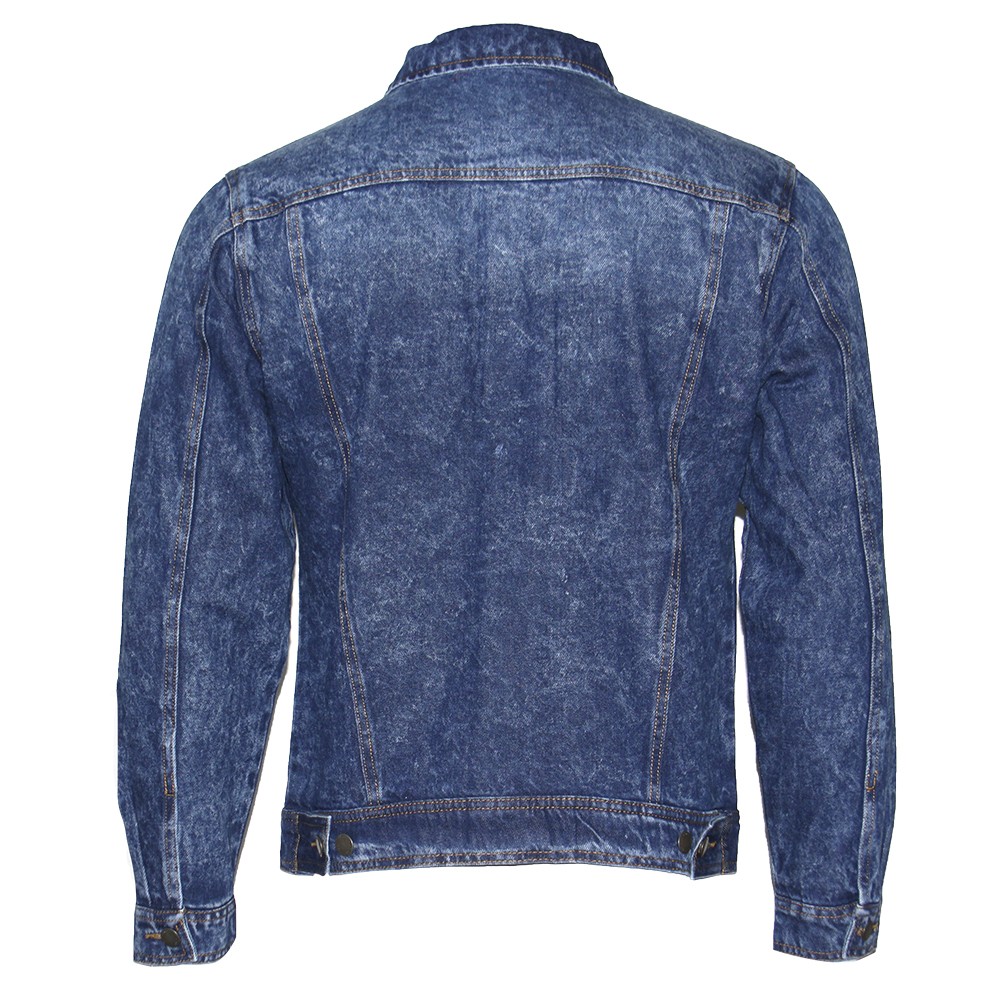 Mens Denim Jean Jacket Faded Premium Cotton Button Up Slim Fit Red Label