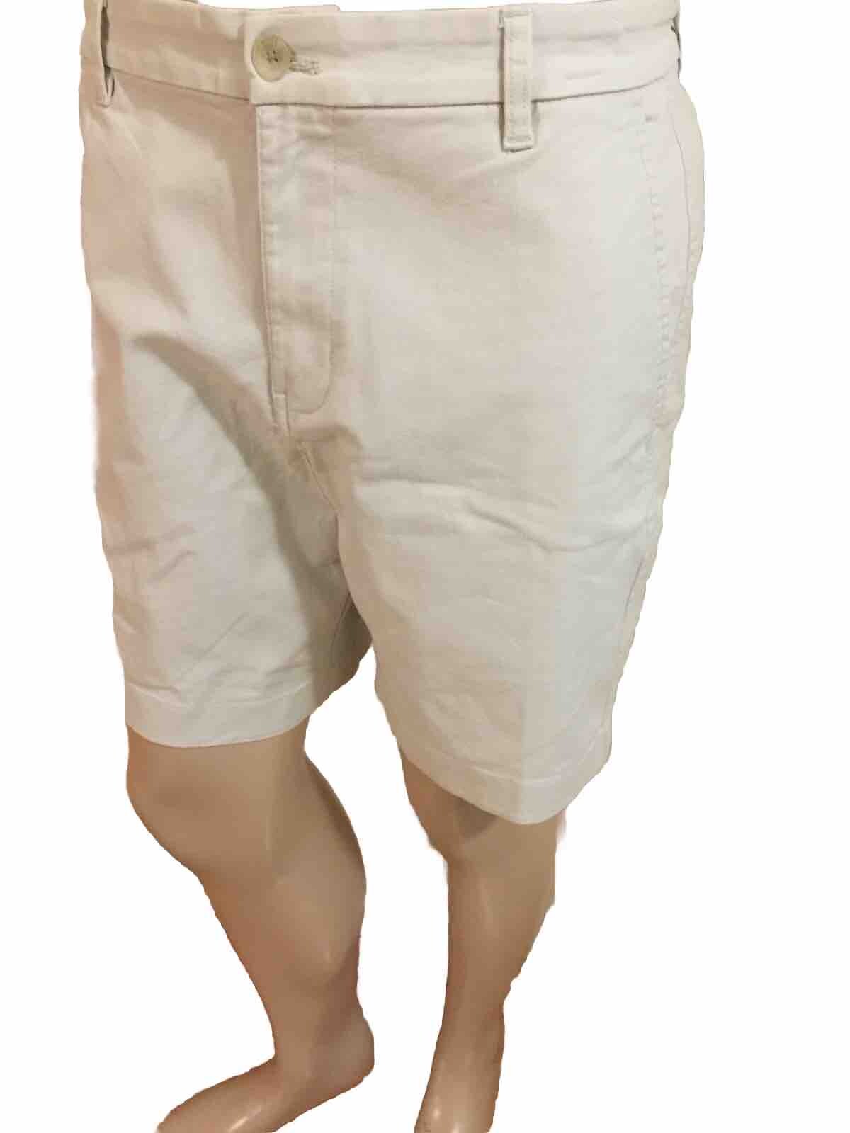 Chaps Shorts 34 W X9 Stone Light Tan Men 4 Pockets Stretch 98% Cotton 2% Elastic
