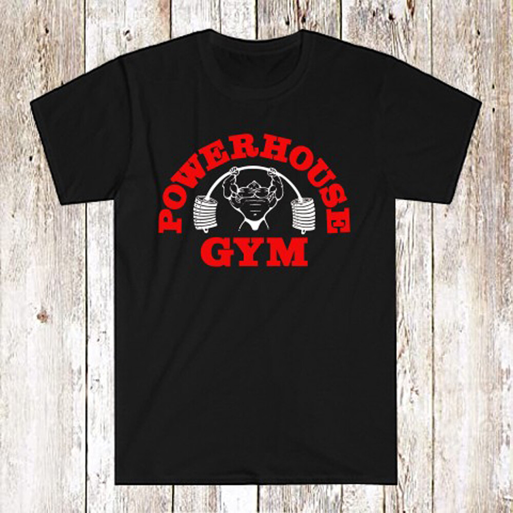 Powerhouse Gym Men’s Black T-Shirt Size S-5XL