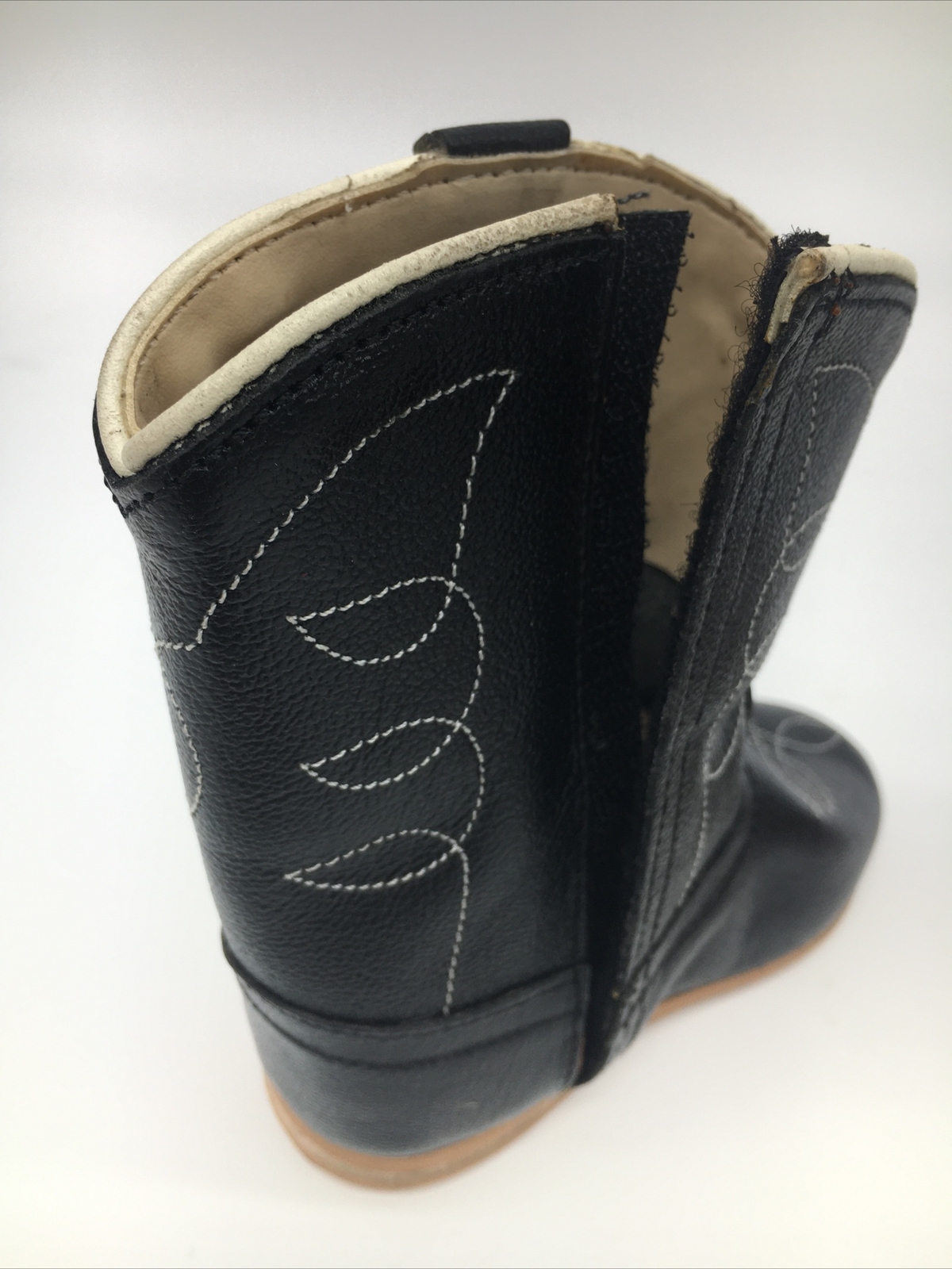 A Jama Product Infants Hi Boots Black Embroidered Leather Size 1 Style 2601 New