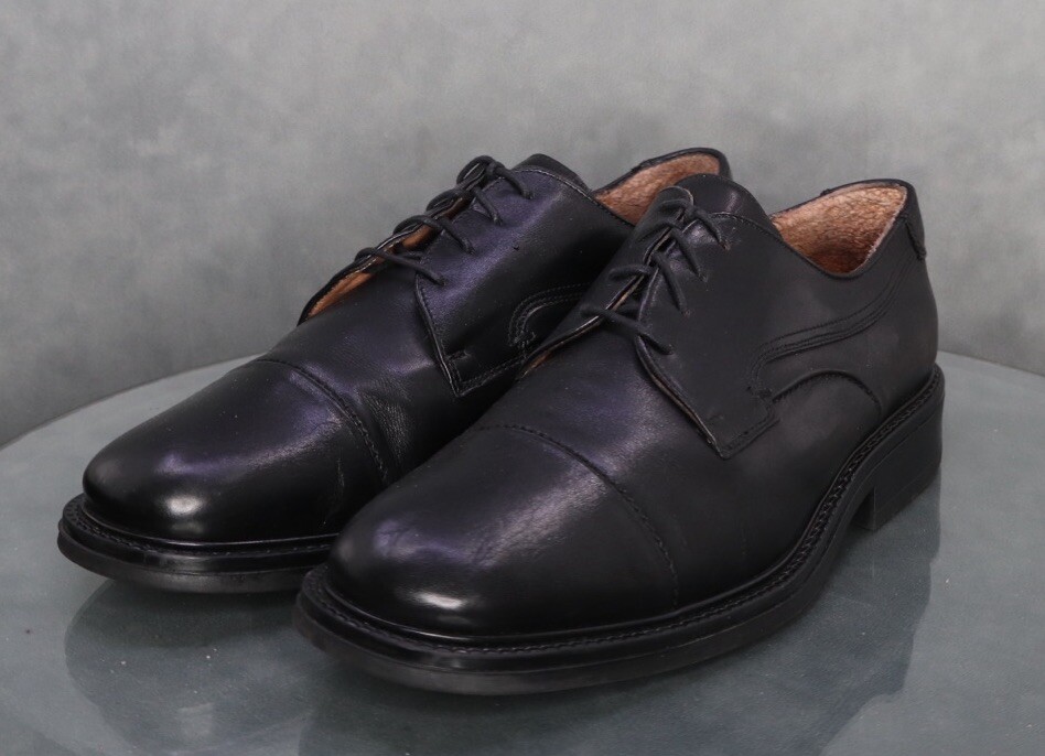 Bostonian Cap Toe Black Leather Dress Shoes Men’s Size 11.5 Made In Italy