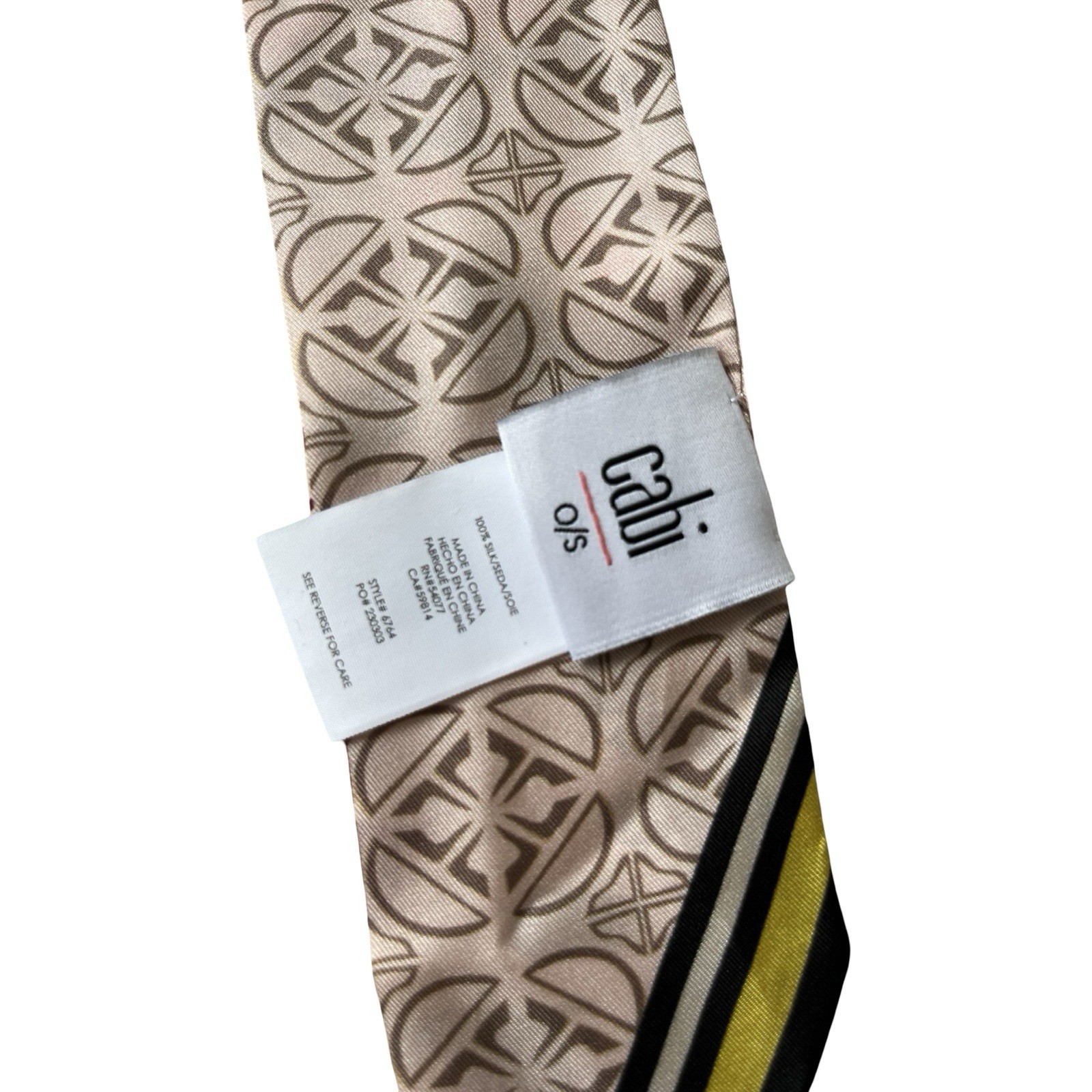 CABI Silk Skinny Scarf Neck Tie 58×2.25” Reversible