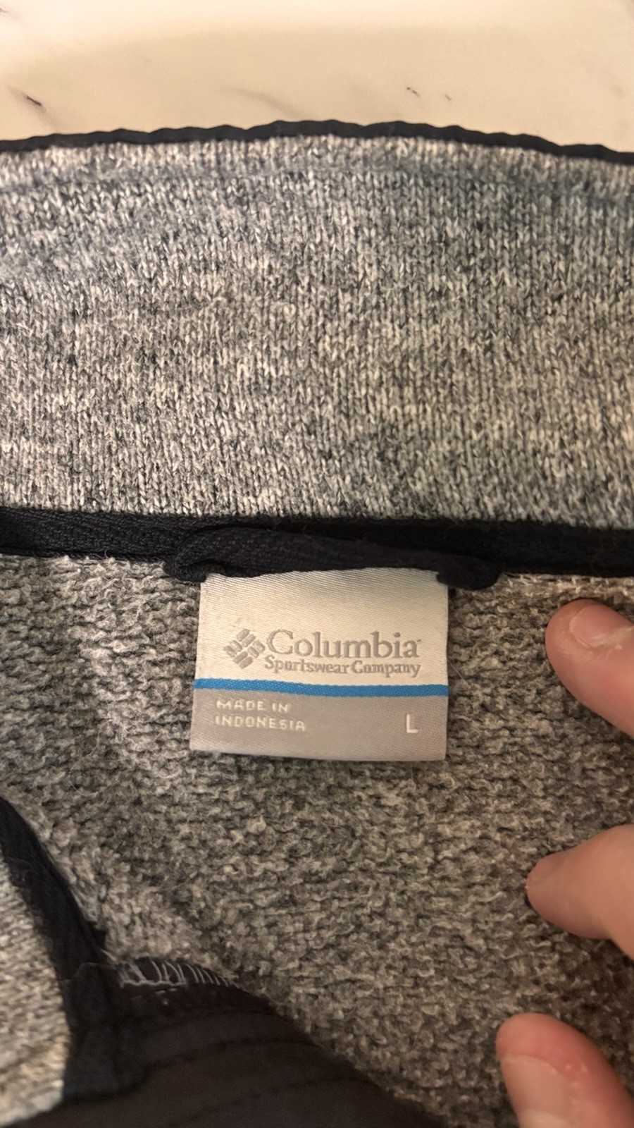 Columbia Men’s Size L Gray/Black Full Zip Fleece Jacket Stand-Up Collar