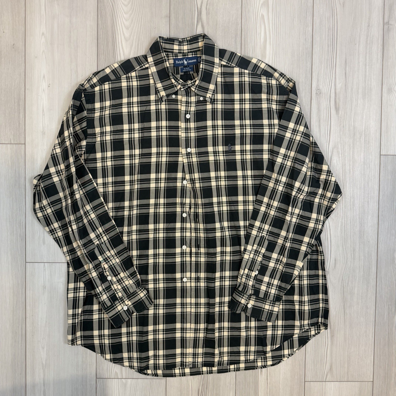 Ralph Lauren Men’s XL Plaid Cotton Blake Button Down Shirt Embroidered Pony Logo