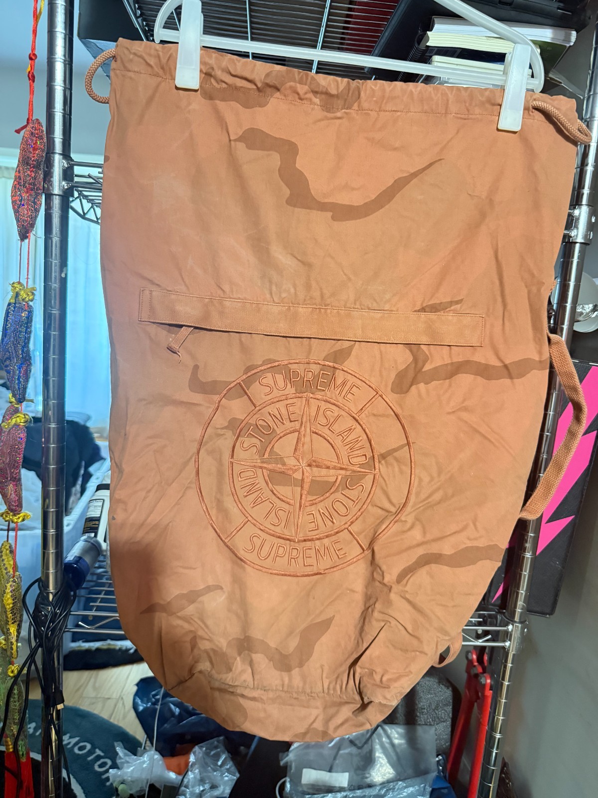 Supreme/ Stone Island Camo Backpack Coral Camo