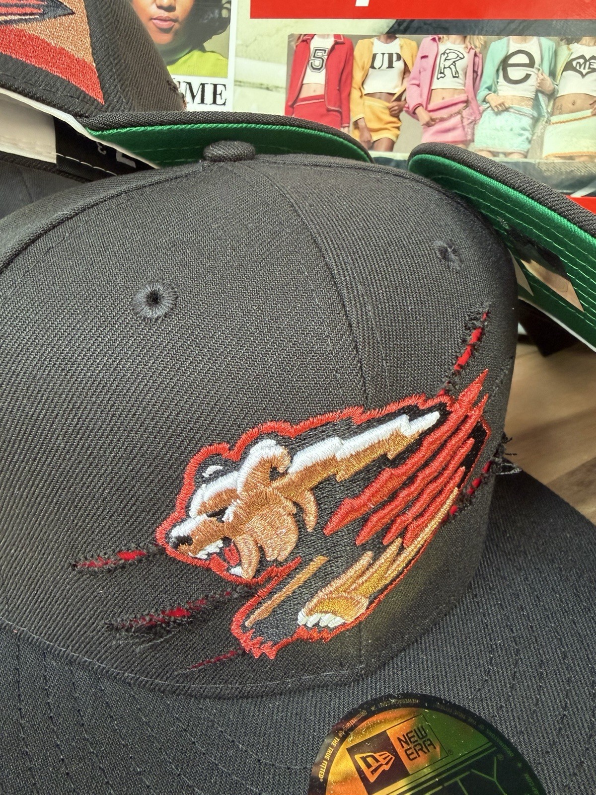 New Era Topperz Fresno Grizzlies Claw Marks MiLB Metallic 7 3/8 Extremely Rare