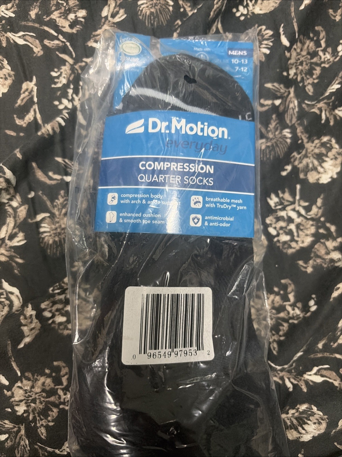 Dr Motion Men’s Compression Socks, Blue, Size 10-13
