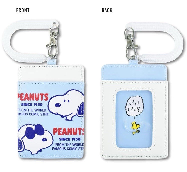 Peanuts Snoopy flat pass case card pocket case rubber strap Joe Cool